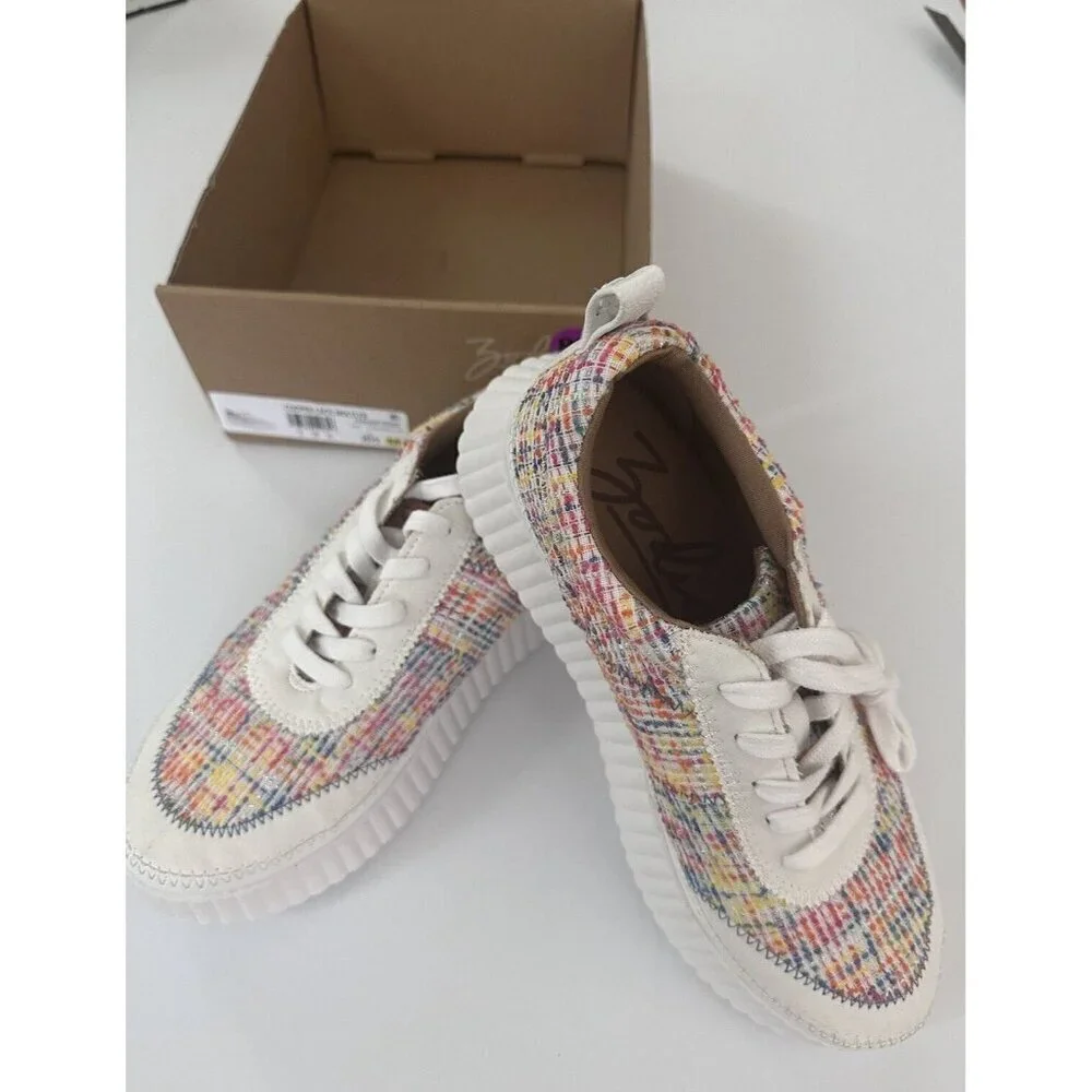 ZODIAC Women's Cooper Lace Up Fashion Sneakers Sz 8.5 Multicolor Rainbow‎ Chunky